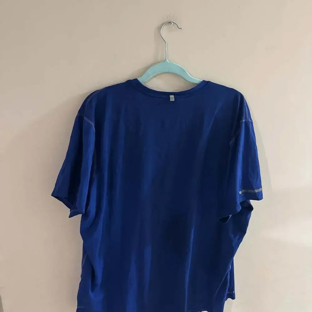 Nike Running Dri-FIT Blue T-Shirt with Striped Swoosh Logo Men's
